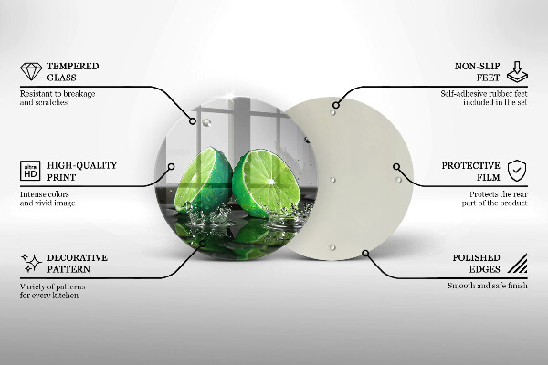 Deska kuchenna szklana Soczyste limonki i woda