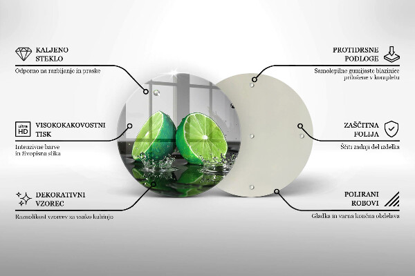 Deska kuchenna szklana Soczyste limonki i woda