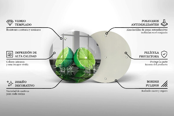 Deska kuchenna szklana Soczyste limonki i woda