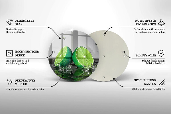 Deska kuchenna szklana Soczyste limonki i woda