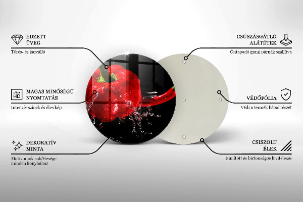Deska kuchenna szklana Czerwone papryki w wodzie