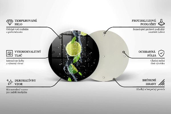 Deska kuchenna szklana Soczyste limonki w wodzie