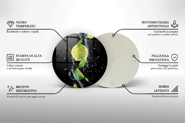 Deska kuchenna szklana Soczyste limonki w wodzie
