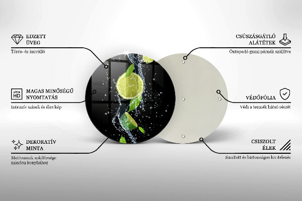 Deska kuchenna szklana Soczyste limonki w wodzie