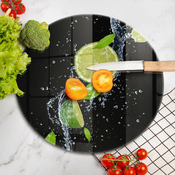 Deska kuchenna szklana Soczyste limonki w wodzie