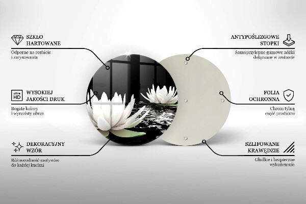 Deska kuchenna szklana Białe lilie na wodzie