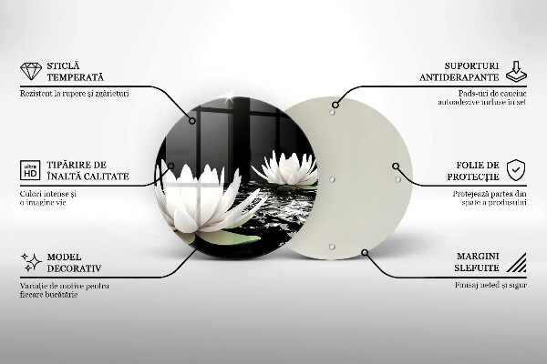 Deska kuchenna szklana Białe lilie na wodzie