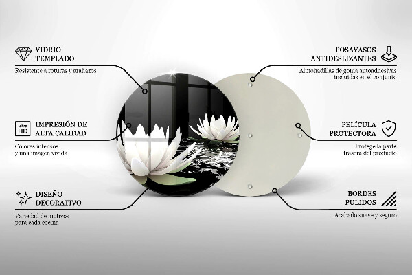 Deska kuchenna szklana Białe lilie na wodzie