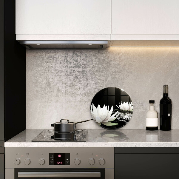 Deska kuchenna szklana Białe lilie na wodzie