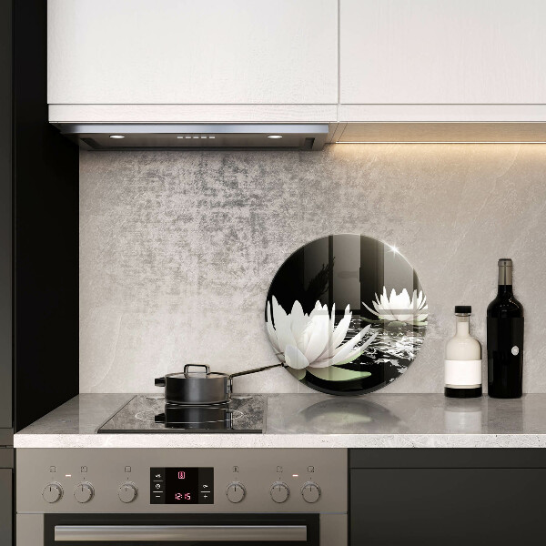 Deska kuchenna szklana Białe lilie na wodzie