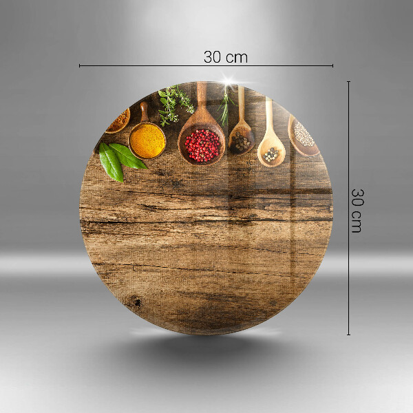 Deska kuchenna szklana Drewniane łyżki przyprawy