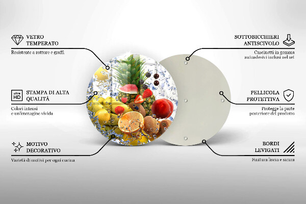 Deska kuchenna szklana Soczyste owoce i woda