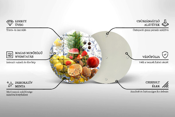 Deska kuchenna szklana Soczyste owoce i woda