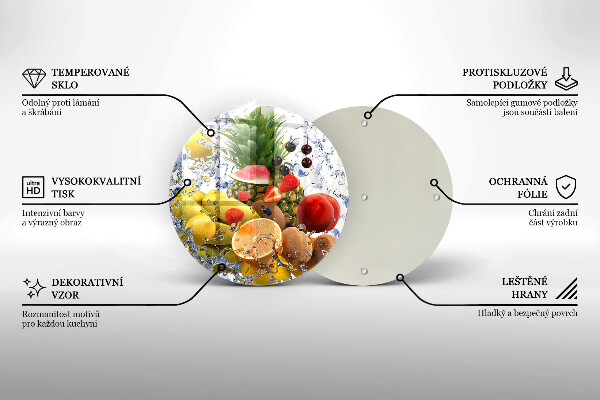 Deska kuchenna szklana Soczyste owoce i woda