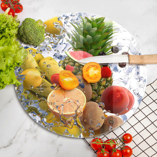 Deska kuchenna szklana Soczyste owoce i woda