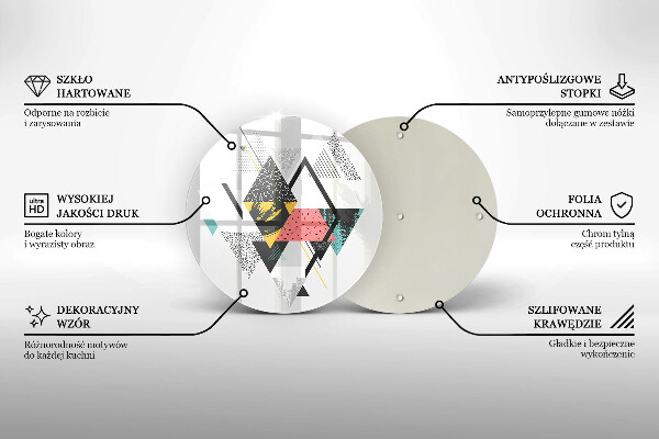 Deska kuchenna szklana Abstrakcja trójkąty