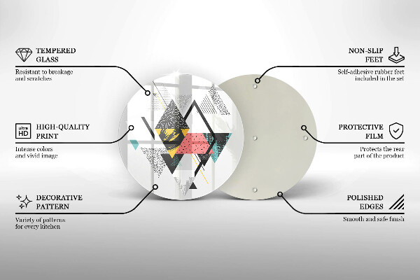 Deska kuchenna szklana Abstrakcja trójkąty