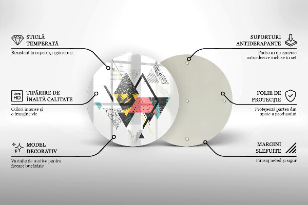 Deska kuchenna szklana Abstrakcja trójkąty