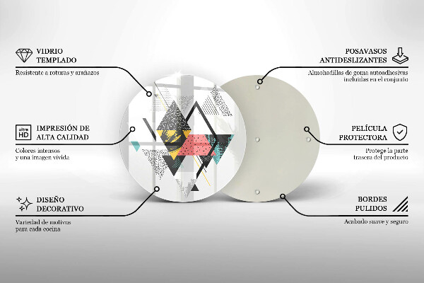 Deska kuchenna szklana Abstrakcja trójkąty