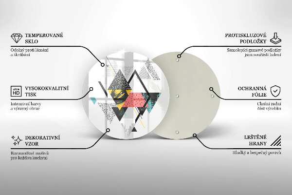 Deska kuchenna szklana Abstrakcja trójkąty