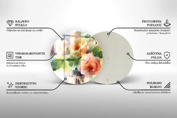Deska kuchenna szklana Malowane kwiaty