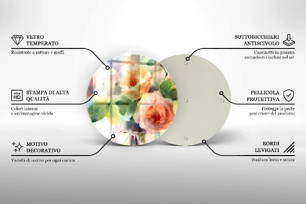 Deska kuchenna szklana Malowane kwiaty