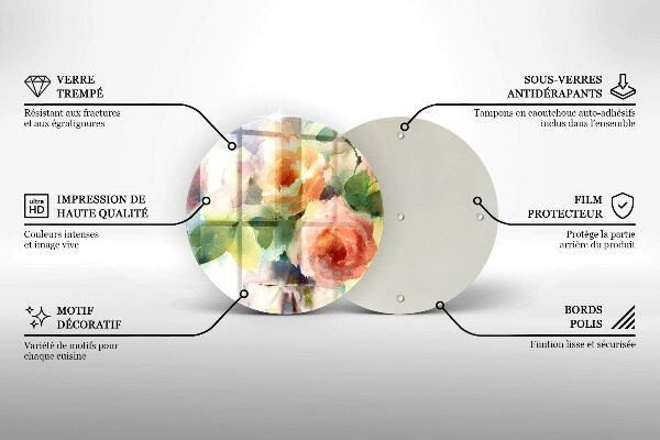 Deska kuchenna szklana Malowane kwiaty