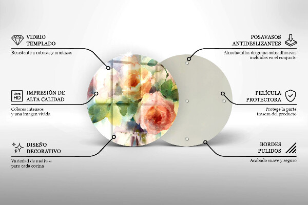 Deska kuchenna szklana Malowane kwiaty