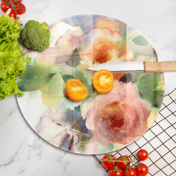 Deska kuchenna szklana Malowane kwiaty