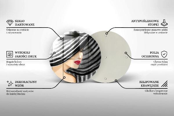 Deska kuchenna szklana Kobieta w kapeluszu