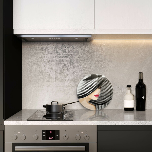 Deska kuchenna szklana Kobieta w kapeluszu