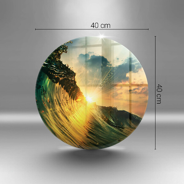Deska kuchenna szklana Fala i zachód słońca