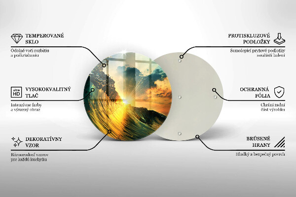 Deska kuchenna szklana Fala i zachód słońca