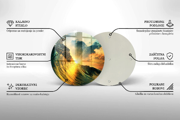 Deska kuchenna szklana Fala i zachód słońca