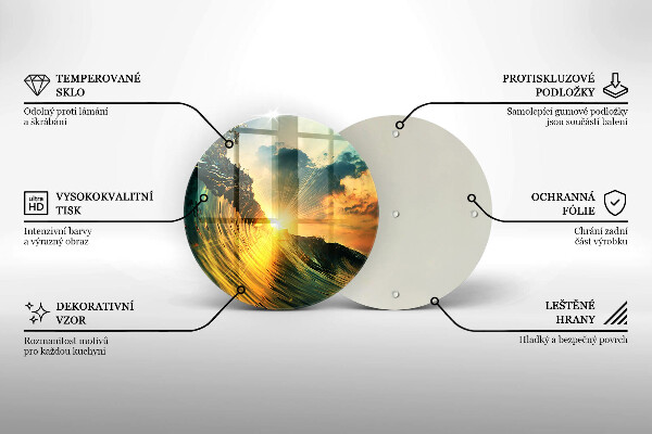 Deska kuchenna szklana Fala i zachód słońca