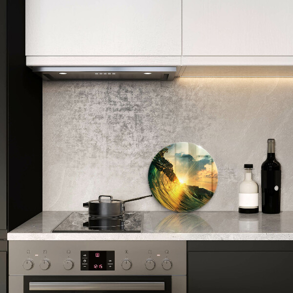 Deska kuchenna szklana Fala i zachód słońca