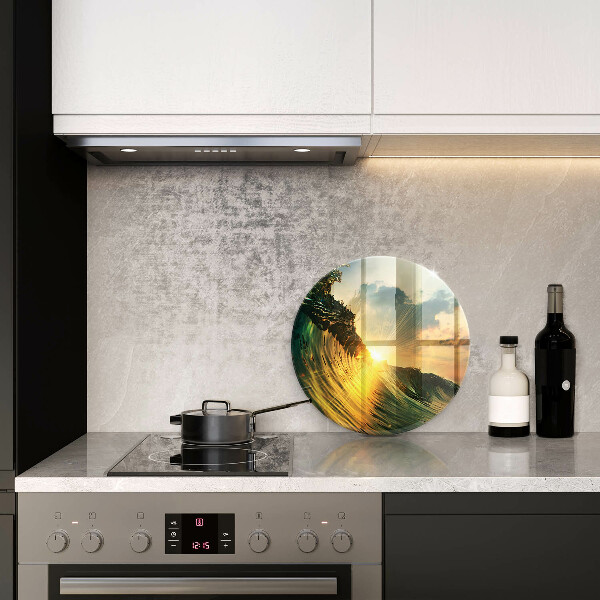 Deska kuchenna szklana Fala i zachód słońca