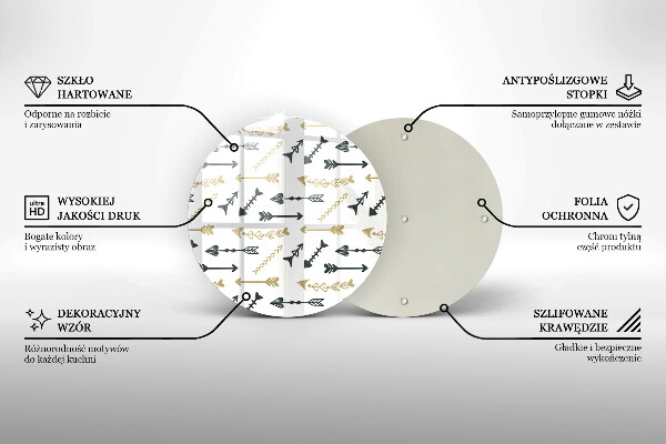 Deska kuchenna szklana Wzór boho strzałki