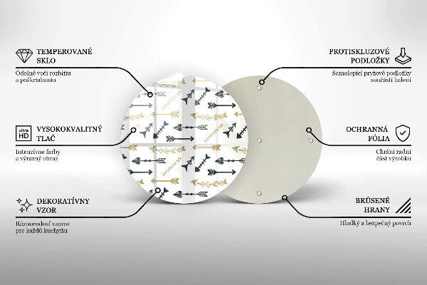 Deska kuchenna szklana Wzór boho strzałki