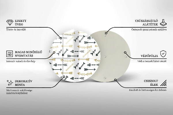 Deska kuchenna szklana Wzór boho strzałki