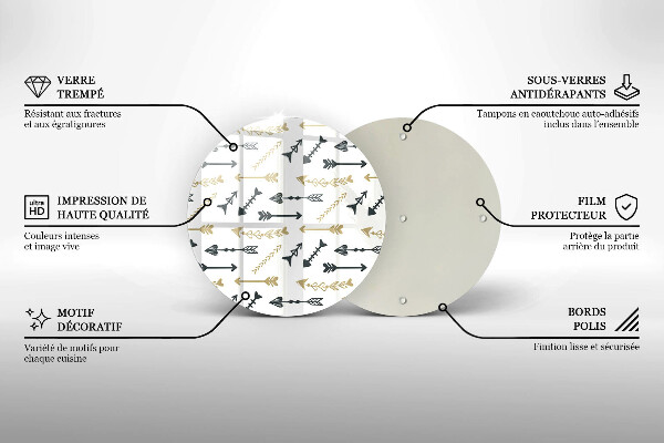 Deska kuchenna szklana Wzór boho strzałki