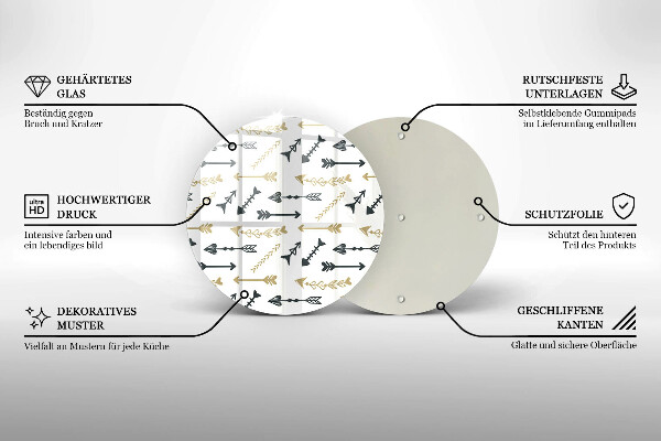 Deska kuchenna szklana Wzór boho strzałki