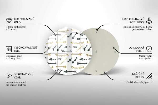 Deska kuchenna szklana Wzór boho strzałki
