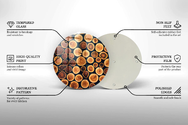 Deska kuchenna szklana Drewniane pieńki drzew