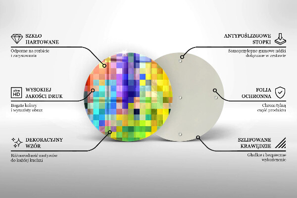 Deska kuchenna szklana Kolorowe kwadraty piksele