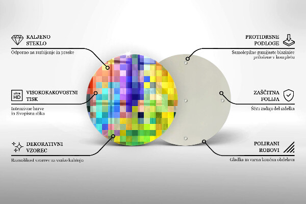 Deska kuchenna szklana Kolorowe kwadraty piksele