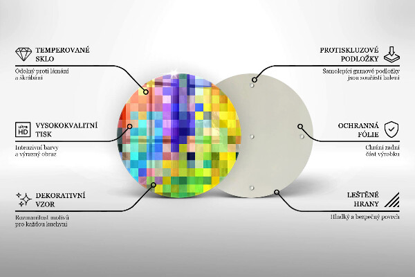 Deska kuchenna szklana Kolorowe kwadraty piksele