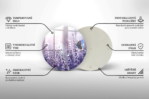Deska kuchenna szklana Polne kwiaty i motyl