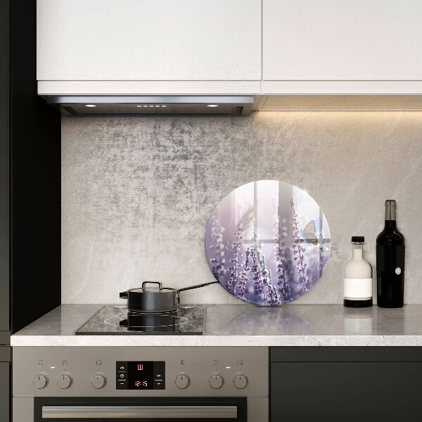 Deska kuchenna szklana Polne kwiaty i motyl