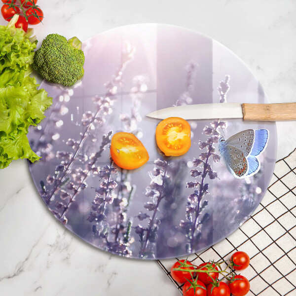 Deska kuchenna szklana Polne kwiaty i motyl